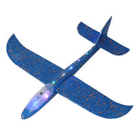 Avion Planor, cu Lumini pe Toata Lungimea, din Poliester, 48 cm, Albastru