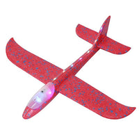 Avion Planor, cu Lumini pe Toata Lungimea, din Poliester, 48 cm, Rosu