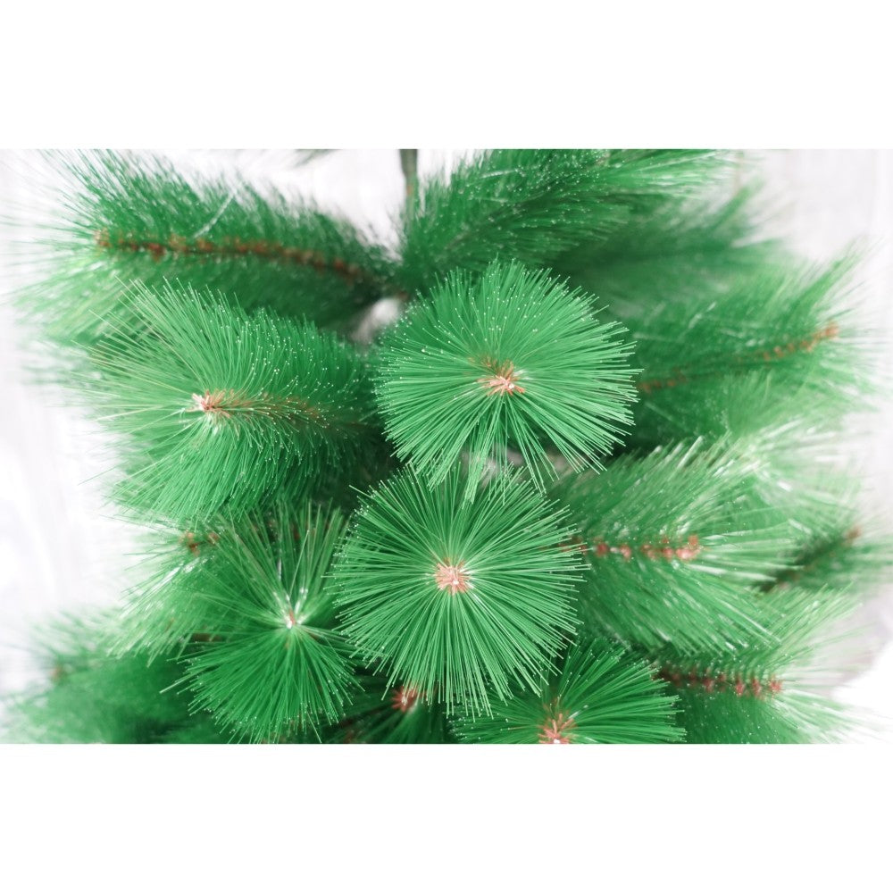 Brad artificial de Craciun tip pin, clasic, pentru interior/exterior, inaltime 180 cm, verde, suport metalic inclus