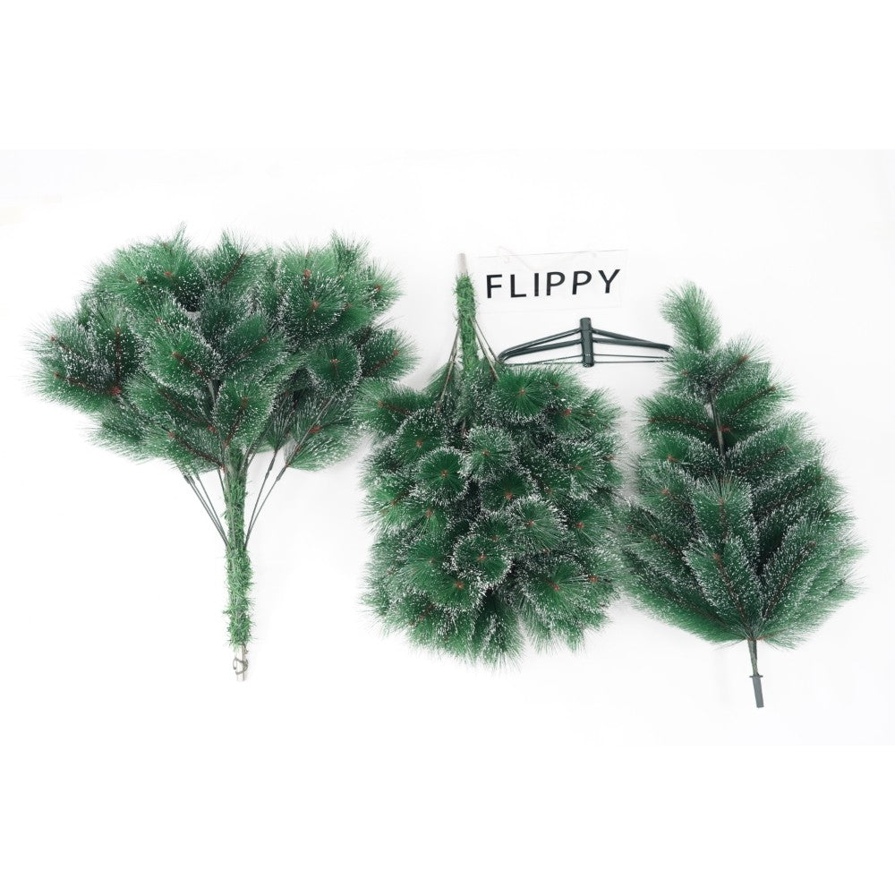 Brad artificial de Craciun tip pin nins, pentru interior/exterior, inaltime 150 cm, verde, suport metalic inclus