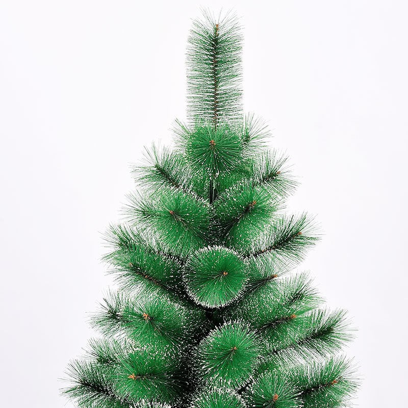 Brad artificial de Craciun tip pin nins, pentru interior/exterior, inaltime 150 cm, verde, suport metalic inclus