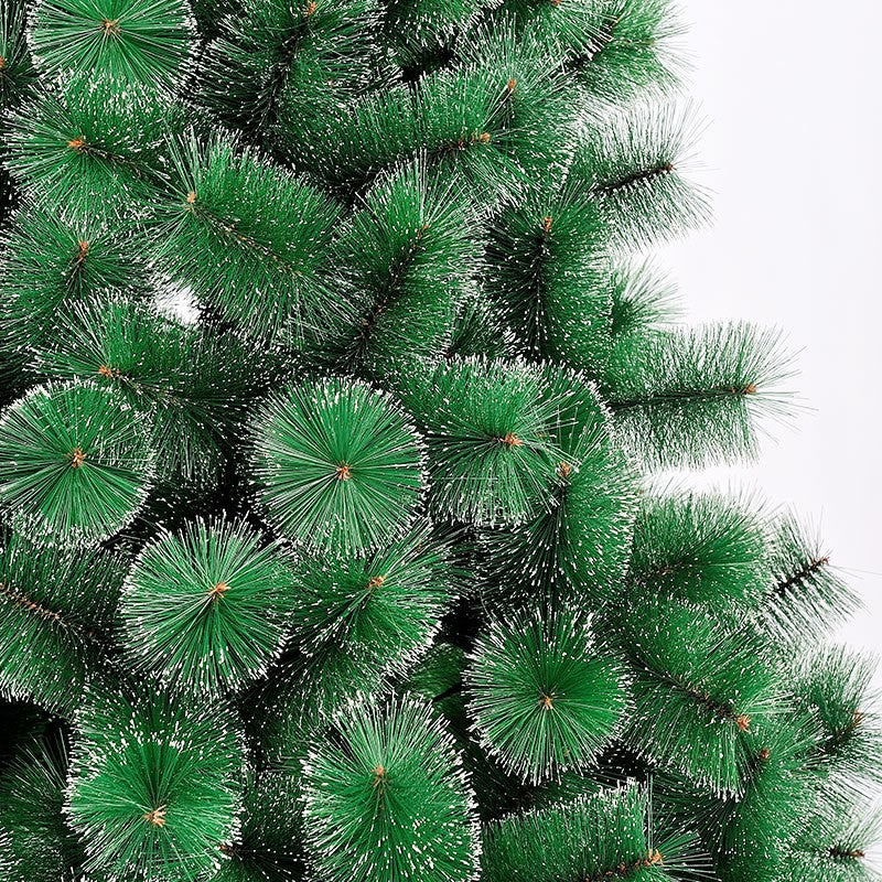 Brad artificial de Craciun tip pin nins, pentru interior/exterior, inaltime 150 cm, verde, suport metalic inclus