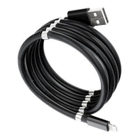 Cablu de incarcare rapida, USB, compatibil Iphone, cu absorbtie magnetica, 1 m, negru