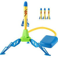 Jucarie pentru Copii, Lansator de Rachete cu Piciorul, un Singur Lansator, 3 Rachete cu Lumini, 40.5 cm Inaltime, Multicolor