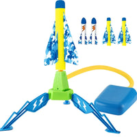 Jucarie pentru Copii, Lansator de Rachete cu Piciorul, un Singur Lansator, 4 Rachete Fara Lumini, 40.5 cm Inaltime, Multicolor