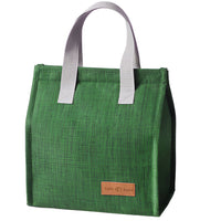 Geanta Termoizolanta Tip Bento Bag, Camping Cooler, Aluminiu, 22.5x13x25,5 cm, 3.3 L, Verde