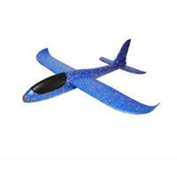 Avion planor din polistiren in punga , lungime 47 cm , Albastru