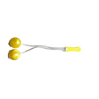 Jucarie interactiva cu bile, Clackers ball, antistres, Galben, 40 mm