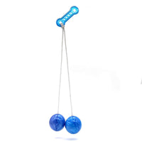 Jucarie interactiva cu bile, Clackers ball, antistres, Albastru, 40 mm