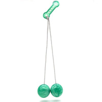 Jucarie interactiva cu bile, Clackers ball, antistres, Verde, 40 mm