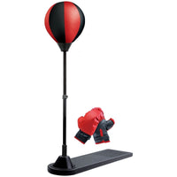 Jucarie Interactiva, Model Sfera de Box de Picior, Manusi Incluse, Inaltime Reglabila, +3 Ani, 120 x 25 x 52.5 cm, Rosu/ Negru