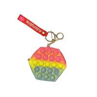 Jucarie antistres din silicon, Pop It Now and Flip It, Portofel hexagon, Roz/Gri