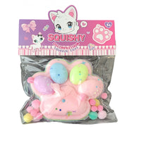 Jucarie Antistres Squishy, cu Revenire Lenta, Model Labuta de Pisica, 220g, 12.5 x 10.5 cm Squeeze Pinch Family, Ambalaj Transparent, Model 5