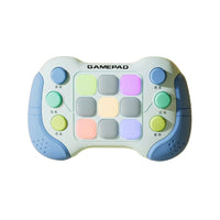 Jucarie Interactiva, Tip Consola Pop It, 6 butoane functionale, 5 Moduri de Joc, 600 Niveluri, + 3 ani, Albastru/Gri
