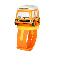 Jucarie pentru copii, autobuz-ceas, Portocaliu