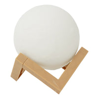Lampa de veghe in forma de luna 3D Moon Light Alb Rece, alimentare baterii, stand plastic inclus, 8 cm