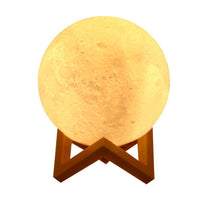 Lampa de veghe luna 3D Moon Light, lumina LED alb cald, alimentare baterii, fara acumulator, stand din plastic inclus, 12 cm
