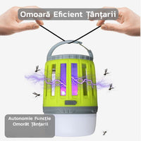 Lampă UV antiinsecte, anti muste, anti tantari, Conectare la priza prin USB, portabil, 3.7 V, 200 lumeni, 8.5 x 13.3 cm, Verde