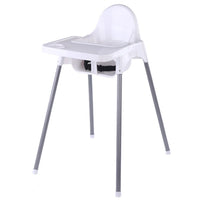 Scaun de Masa, pentru Bebelusi si Copii 6-36 Luni, din Plastic/Metal, Centura in 2 Puncte, Tava Detasabila, 63 x 57 x 85 cm, Alb