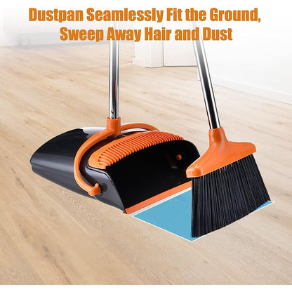 Set matura si faras cu coada, Pentru uz casnic, Plastic/Otel, Portocaliu/Negru, Depozitare verticala, 26x25.5x83 cm
