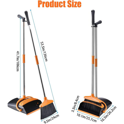 Set matura si faras cu coada, Pentru uz casnic, Plastic/Otel, Portocaliu/Negru, Depozitare verticala, 26x25.5x83 cm