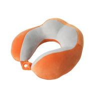 Perna de Voiaj, Pentru Gat, din Bumbac, 4 Cocoase Pentru Confort, Accesoriu de Voiaj, Birou, Masina, Sistem Prindere Capse, Portocaliu