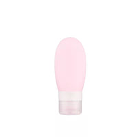 Recipient Portabil din Silicon Elegant de Voiaj, Sticla de Calatorie, Potrivita pentru Lotiune, Sampon si Alte Lichide, Anti-scurgere, cu Posibilitate de Reumplere, Capacitate 90mL, 14cm, Roz