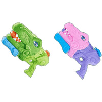 Set 2x Pistol cu Apa pentru Copii, Rezervor, Pentru Piscina/Plaja, 6ani+, Tiranozaur,  Roz + Verde,660 ML