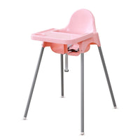 Scaun de Masa, pentru Bebelusi si Copii 6-36 Luni, din Plastic/Metal, Centura in 2 Puncte, Tava Detasabila, 63 x 57 x 85 cm, Roz