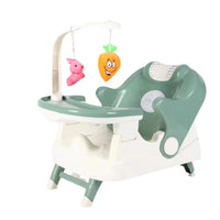 Scaun pentru Copii 2 in 1, pentru Servit Masa si pentru Baie, Multifunctional, Pliabil, Portabil, din Plastic, Spatar Reglabil, 58 x 39 cm, Verde Deschis