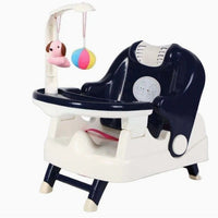 Scaun pentru Copii 2 in 1, pentru Servit Masa si pentru Baie, Multifunctional, Pliabil, Portabil, din Plastic, Spatar Reglabil, 58 x 39 cm, Albastru