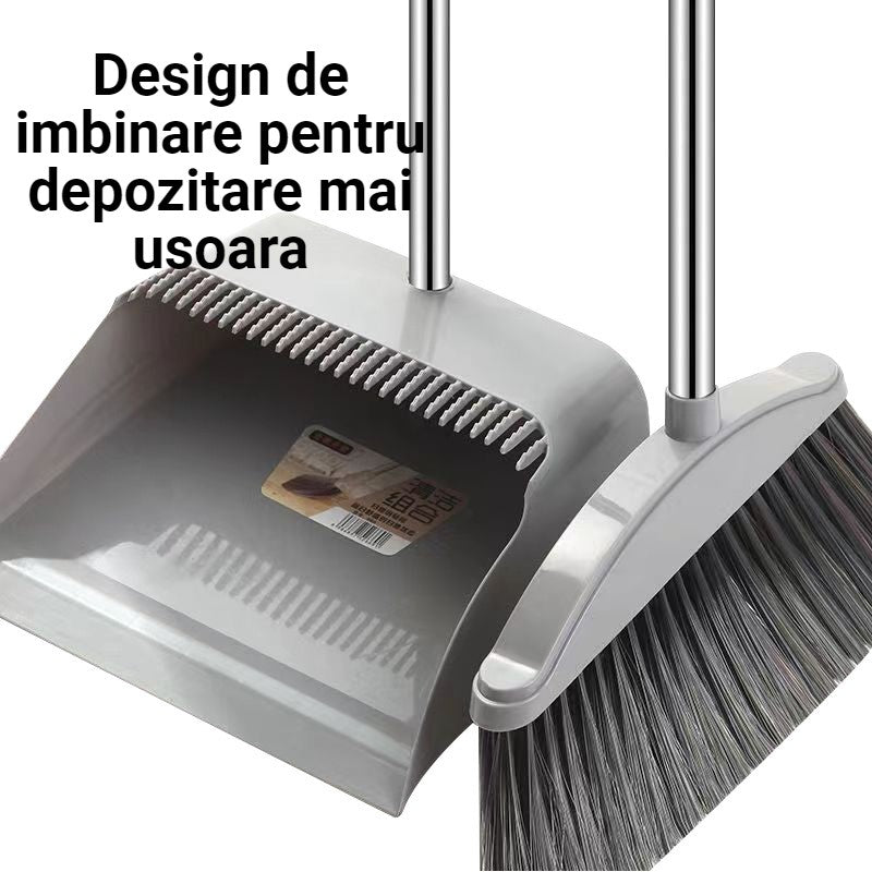 Set matura, faras cu coada si matura silicon, Pentru uz casnic, Plastic/Otel, Gri, 90 x 72 x 100 cm