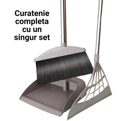 Set matura, faras cu coada si matura silicon, Pentru uz casnic, Plastic/Otel, Gri, 90 x 72 x 100 cm