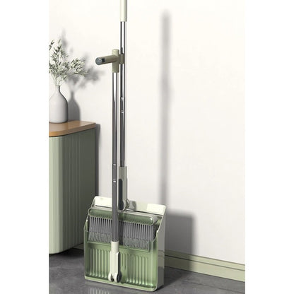 Set Matura si Faras cu Coada, cu Dinti de Pieptene pentru Curatare Matura, rotativ, pliabil, detasabil, Otel inoxidabil si Polipropilena, 99 x 30 cm Verde
