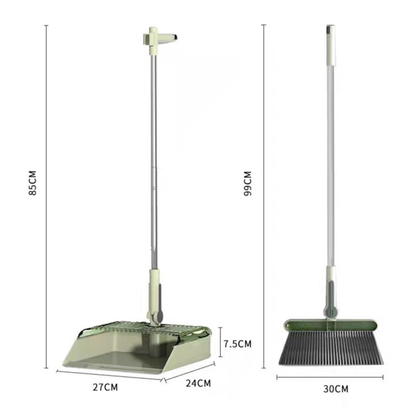 Set Matura si Faras cu Coada, cu Dinti de Pieptene pentru Curatare Matura, rotativ, pliabil, detasabil, Otel inoxidabil si Polipropilena, 99 x 30 cm Verde