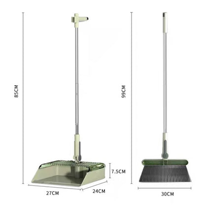 Set Matura si Faras cu Coada, cu Dinti de Pieptene pentru Curatare Matura, rotativ, pliabil, detasabil, Otel inoxidabil si Polipropilena, 99 x 30 cm Verde
