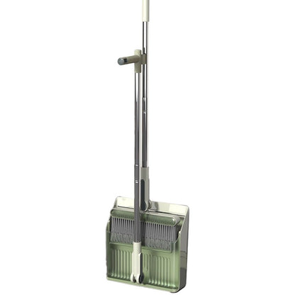 Set Matura si Faras cu Coada, cu Dinti de Pieptene pentru Curatare Matura, rotativ, pliabil, detasabil, Otel inoxidabil si Polipropilena, 99 x 30 cm Verde