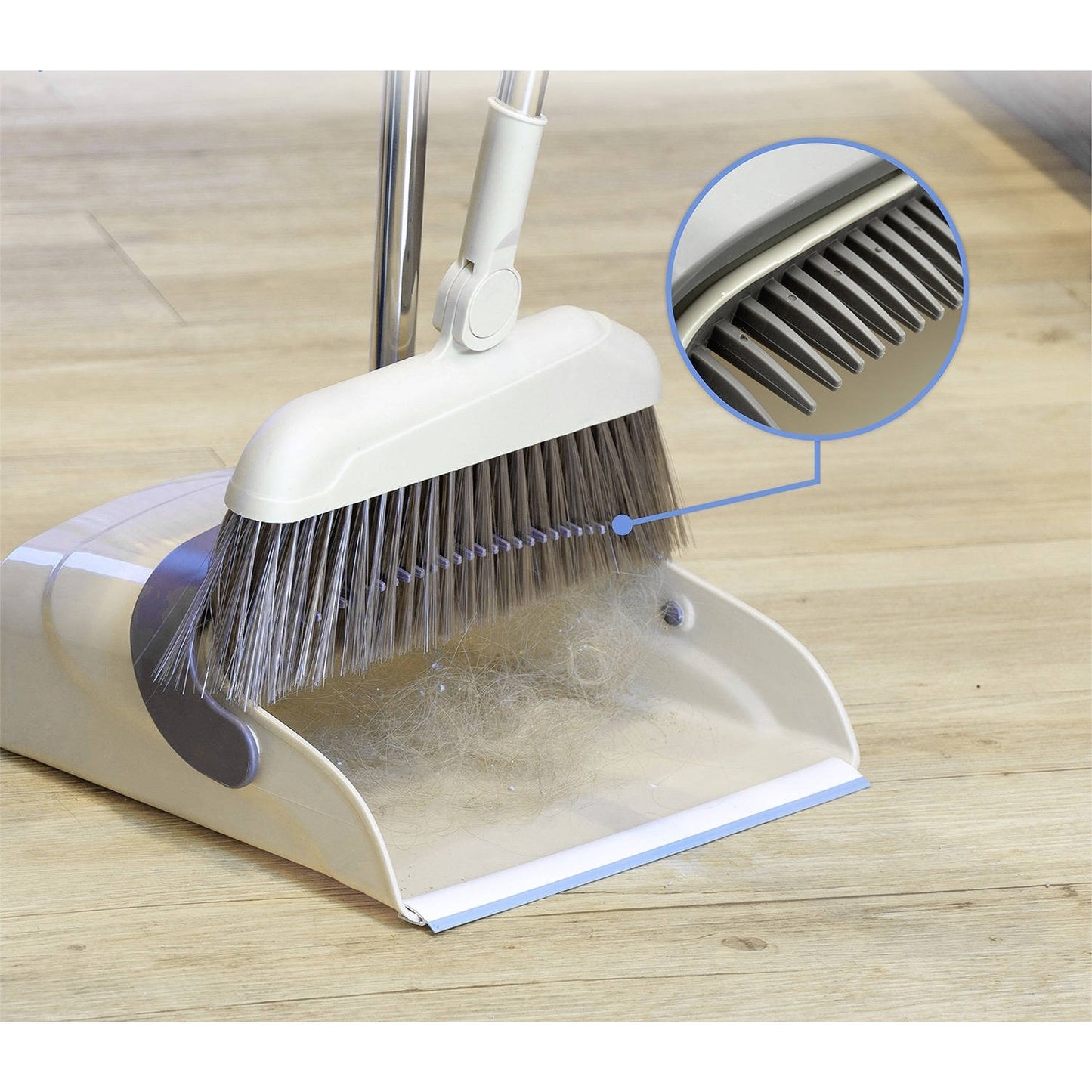 Set matura si faras cu coada, Pentru uz casnic, Plastic/Otel, Maro/Bej, Depozitare verticala, 26x25.5x83 cm
