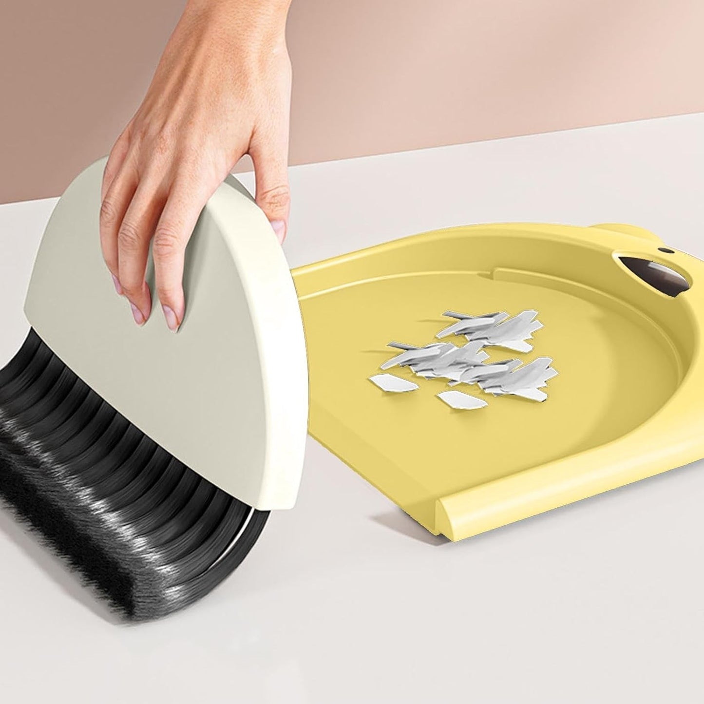 Set Matura si Faras, Pentru Birou, din PP, Model Ursulet, 23.5 x 18 cm, Galben