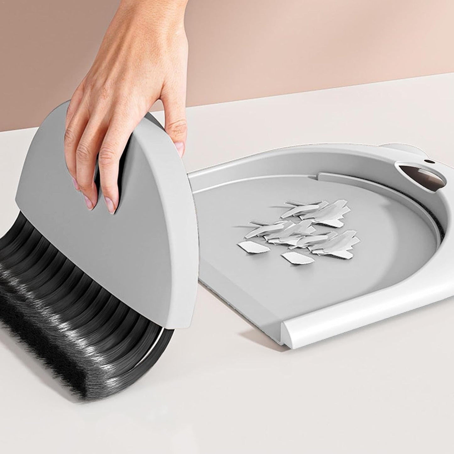 Set Matura si Faras, Pentru Birou, din PP, Model Ursulet, 23.5 x 18 cm, Gri