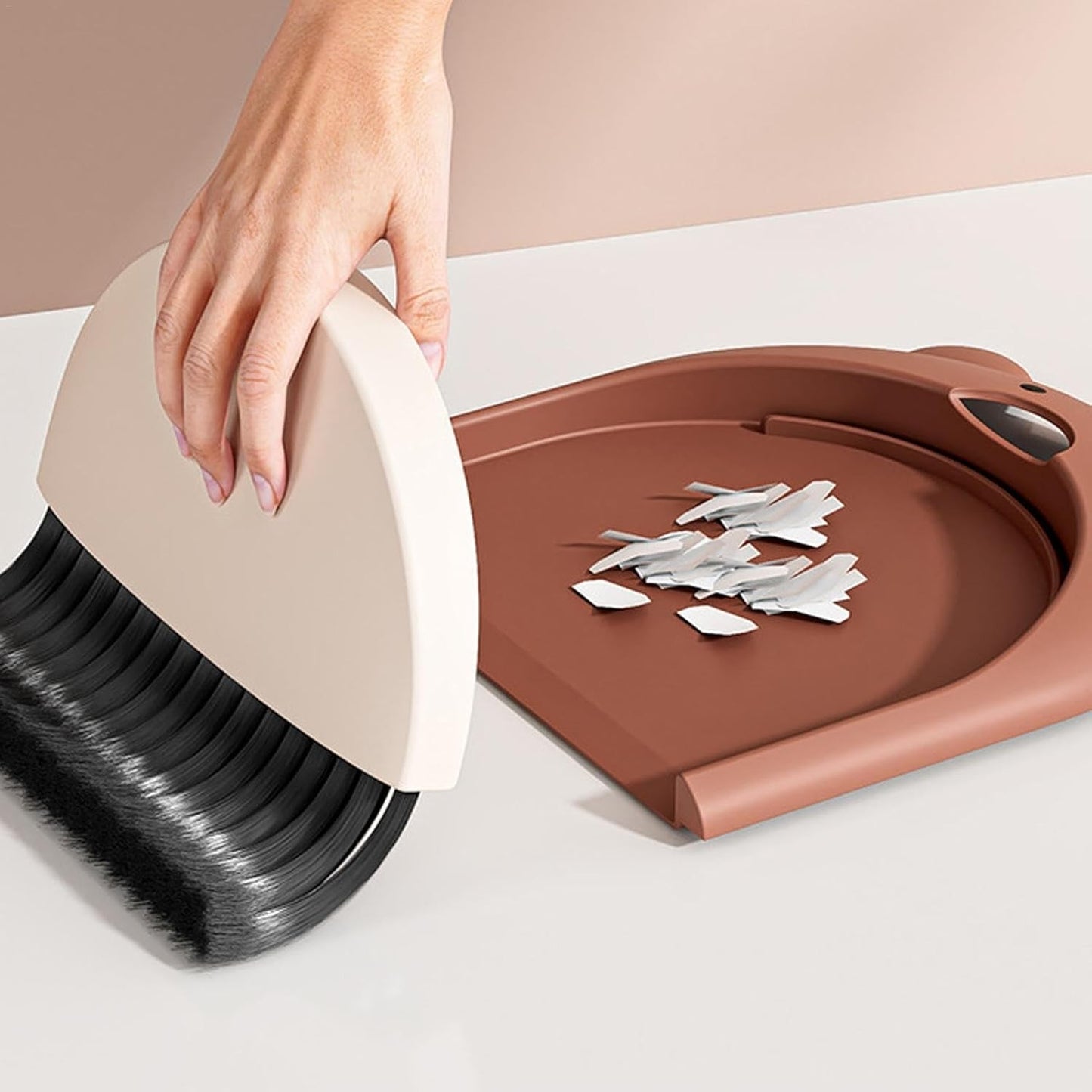 Set Matura si Faras, Pentru Birou, din PP, Model Ursulet, 23.5 x 18 cm, Maro