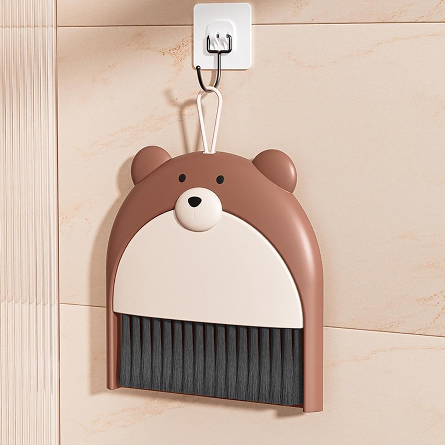 Set Matura si Faras, Pentru Birou, din PP, Model Ursulet, 23.5 x 18 cm, Maro