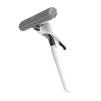 Mop Plat cu Pulverizare, Recipient pentru Solutie de Suprafete, Geamuri, Interior Auto, Maner Scurt, Usor de Utilizat, Sistem de Stoarcere, 15.5 x 15.5 x 12.5 cm, Alb
