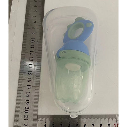 Suzeta pentru Fructe, pentru Bebelusi, din Silicon Alimentar, +4 Luni, 2 mm Grosime Gauri Tetina, 12.4 x 5.1 x 4.7 cm, Albastru