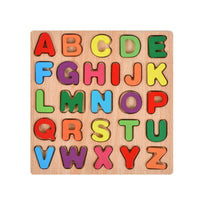 Tabla Montessori, din Lemn, Educatie Timpurie Alfabet, 26 Litere Lemn, +18 Luni, 20 x 20 cm, Vopsea pe Baza de Apa, Multicolor