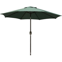 Umbrela Rotunda de Soare pentru Terasa sau Gradina, Diametru 2.70 m, Inaltime 2.80 m, 9 Brate, Manivela, Diametru Tija 35 mm, Inclinare, Verde