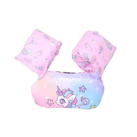 Vesta de salvare pentru copii cu aripioare de inot, Mov, Model unicorn