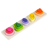 Jucarie Montessori din Lemn, Tip Puzzle, cu 5 Forme Asimetrice, 15 Piese, Model Fructe, Educativa, Interactiva, Creativa, Materiale Non Toxice, +2 Ani, 29x6.5 cm, Multicolor